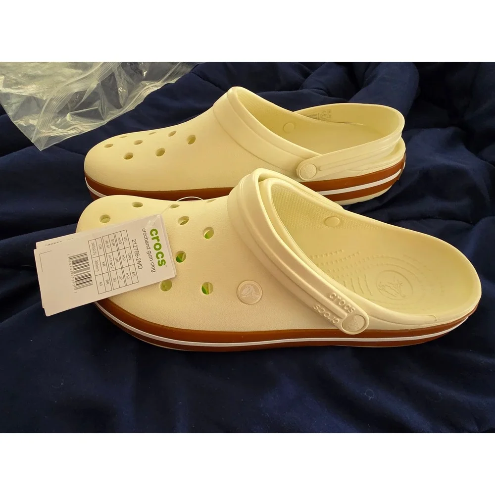 Crocs Crocband Gum Clog Bone Brown Mens Size 12 New 212756-2MD